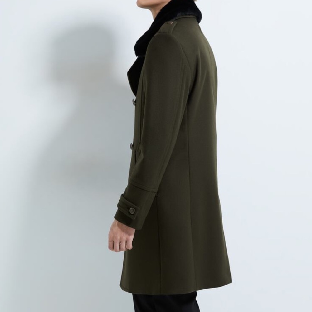 ZARA COAT WITH CONTRAST COLLAR - Picture 6 of 10